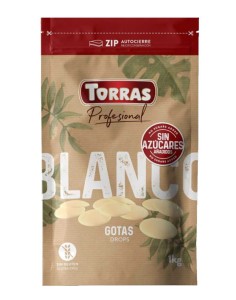 Czekolada biała bez dodatku cukru drops Torras 1kg