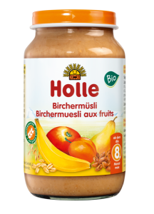 MUSLI BIRCHERA Z OWOCAMI BEZ DODATKU CUKRÓW OD 8 MIESIĄCA DEMETER BIO 220 g (SŁOIK) - HOLLE