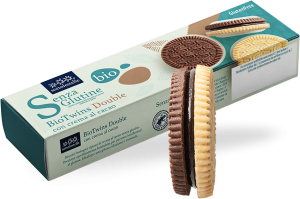 CIASTKA BIOTWINS DOUBLE Z KREMEM KAKAOWYM BEZGLUTENOWE BIO 125 g - SOTTOLESTELLE