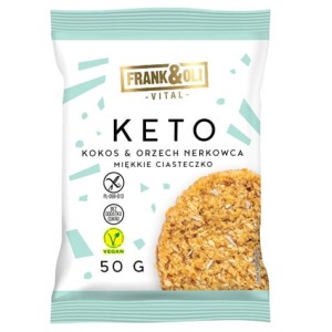 KETO Miękkie ciastko wegańskie kokos & orzech nerkowca Frank & Oli 50g