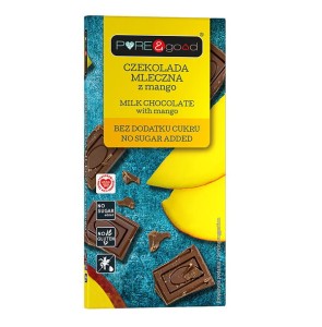 Czekolada mleczna z mango bez dodatku cukru PURE&good 75g