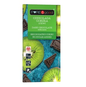 Czekolada gorzka z kiwi bez dodatku cukru PURE&good 75g