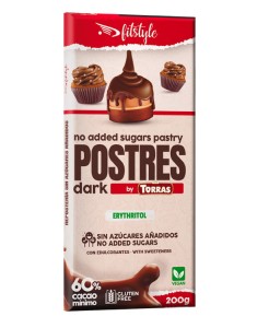 Czekolada gorzka z erytrytolem i stewią bez dodatku cukru Torras 200g