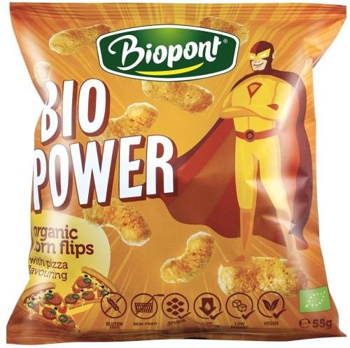 5998858701659 CHRUPKI KUKURYDZIANE SMAK PIZZY BG  BIO 55g BIOPONT