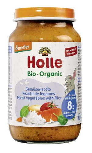 7640230490962 OBIADEK Z WARZYWAMI I RYŻEM OD 8 MIESIĄCA DEMETER BIO 220 g (SŁOIK) - HOLLE