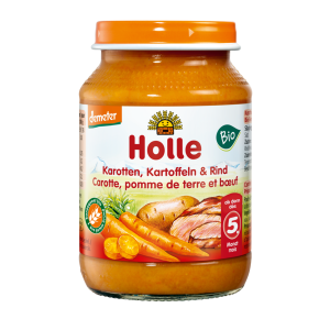 OBIADEK MARCHEW - ZIEMNIAK - WOŁOWINA BC BG OD 5 M DEMETER BIO 190 g (SŁOIK) - HOLLE