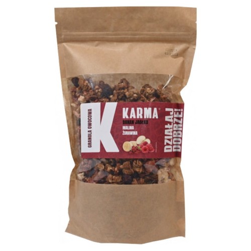 5904094826148 GRANOLA OWOCOWA - banan, jabłko, malina, żurawina Karma, 400g