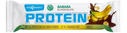 8588008572955 BATON PROTEINOWY WPI BANANOWY W MLECZNEJ CZEKOLADZIE BEZGLUTENOWY 50 g - MAXSPORT