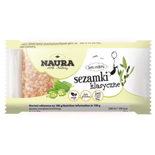 5901812128072 Sezamki bez cukru Naura, 27g