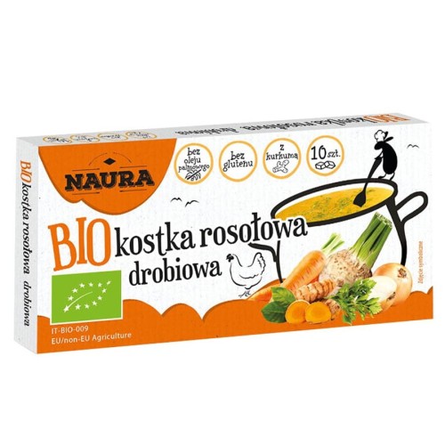 5902444122285 Kostka rosołowa drobiowa Naura BIO, 100g