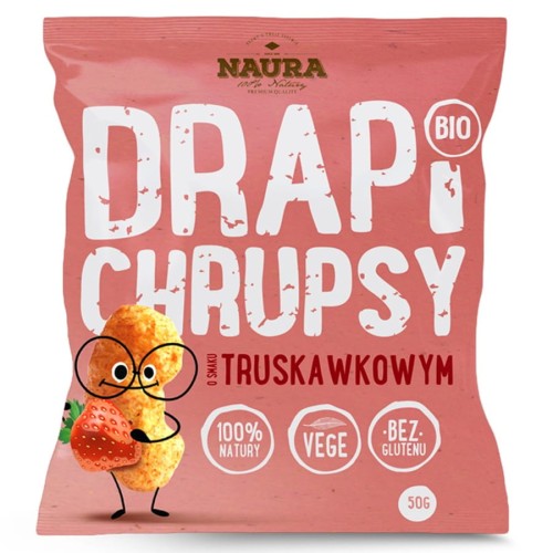 5902444121127 Chrupki Drapi Chrupsy smak truskawki Naura BIO 50g