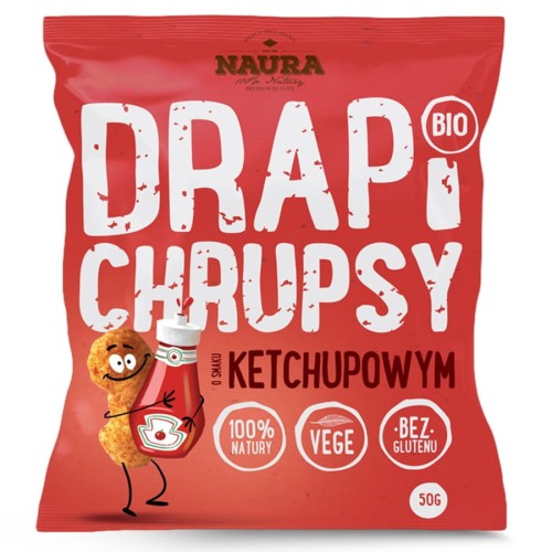 5902444121110 Chrupki Drapi Chrupsy smak ketchupowy Naura BIO 50g