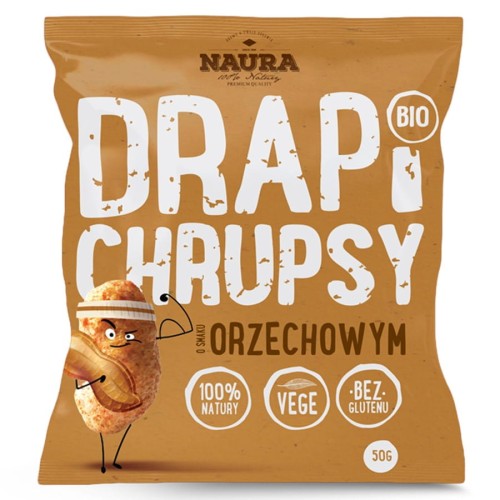 5902444121134 Chrupki Drapi Chrupsy o smaku orzechowym Naura BIO, 50g