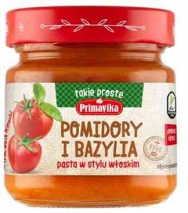 Pomidory i bazylia pasta w stylu włoskim 160g PRIMAVIKA