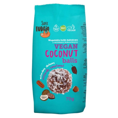 5907713373801 Kulki daktylowe z wiórkami kokosowymi Super Fudgio BIO, 70g