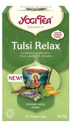 4012824405622 HERBATKA AJURWEDYJSKA TULSI RELAX BIO 17 x 2g 34g - YOGI TEA