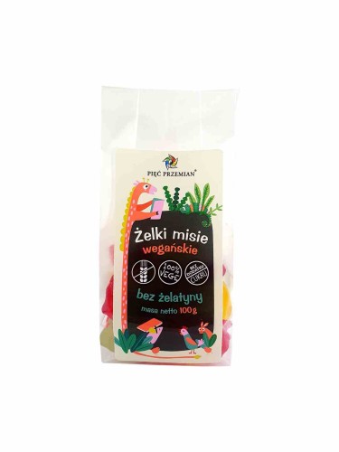5902837811055 Żelki misie wegańskie bez cukru 100g Pięć Przemian