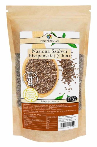 5902837810324 Chia nasiona szałwii hiszpańskiej 750g Pięć Przemian