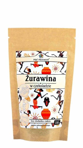 5902837810744 Żurawina w czekoladzie bez cukru 100g Pięć Przemian