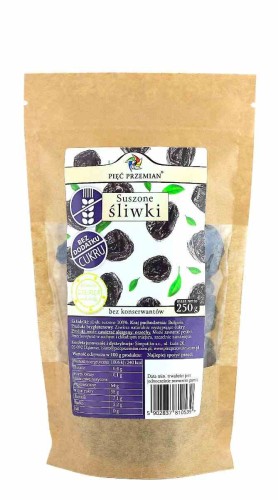 5902837810539 Śliwki suszone bez konserwantów 250g Pięć Przemian