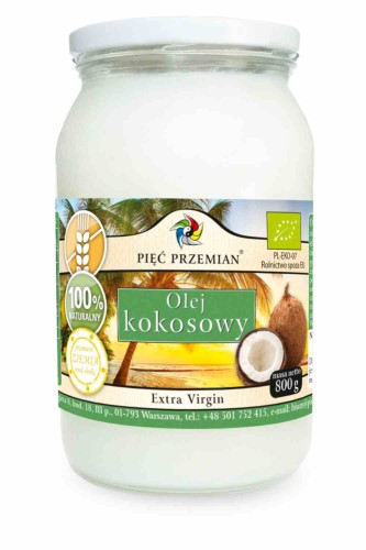 5900652816927 Olej kokosowy BIO extra virgin 800g Pięć Przemian
