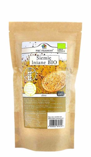 5900652816156 Siemię lniane złote BIO 400 g - Pięć Przemian