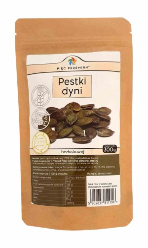 5902837811796 Pestki dyni bezłuskowej 300 g - Pięć Przemian