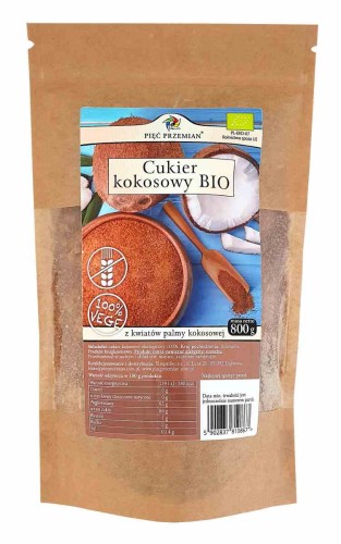 5902837810867 Cukier kokosowy BIO 800 g - Pięć Przemian