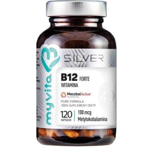 Silver Pure 100% Witamina B12 Metylokobalamina 100µg 120 kaps. MYVITA