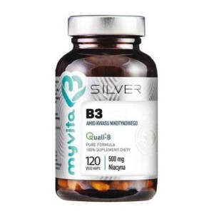 Silver Pure 100% Witamina B3 500mg (amid kwasu nikotynowego) 120 kaps. MYVITA