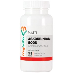 Askorbinian sodu (buforowana witamina C + bioflawonoidy i dzika róża) 100 tabl. MYVITA
