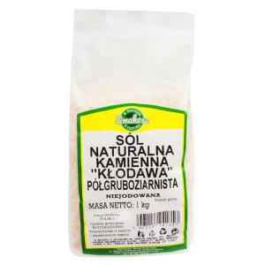 Sól kamienna KŁODAWSKA półgruboziarnista niejodowana 1 kg SMAKOSZ