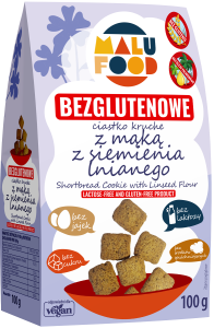 CIASTKA KRUCHE Z MĄKĄ Z  LNU BC BG 100 g MALU FOOD