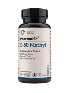 WITAMINA B-50 METHYL B-COMPLEX MAX+ 60 KAPSUŁEK 40,2g PHARMOVIT CLASSIC