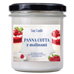 ŚWIECA SOJOWA PANNA COTTA Z MALINAMI 300ml YOUR CANDLE