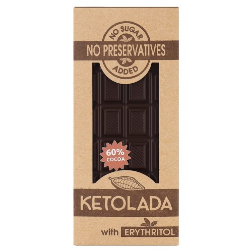 5904365084000 KETOLADA - czekolada słodzona erytrytolem bez dodatku cukru, 100g