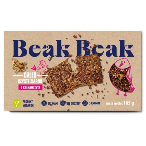 5901764234579 Chleb Czyste Ziarno z kiełkami żyta VEGE Beak Beak, 165g