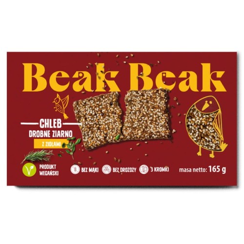 5901764234609 Chleb Drobne Ziarno z ziołami VEGE Beak Beak, 165g