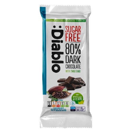 5060309490792 Czekolada gorzka 80% kakao beż dodatku cukru Diablo, 85g