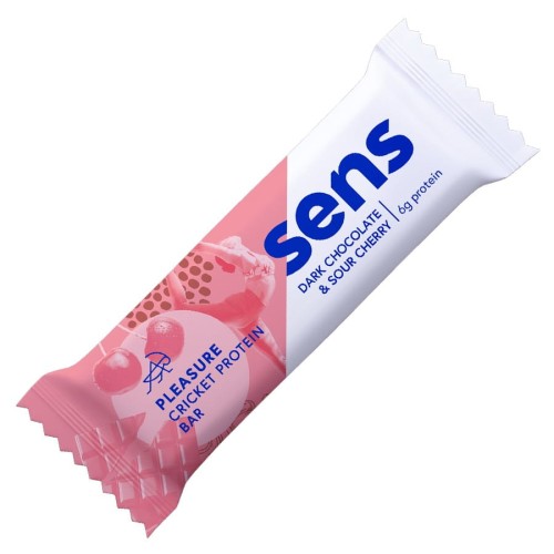 4260624010571 Baton proteinowy z mąką ze świerszczy - gorzka czekolada i wiśnia Sens Pleasure, 40g