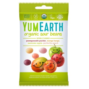 Fasolki owocowe, kwaśne - granat, mango, jabłko, brzoskwinia YumEarth BIO, 50g