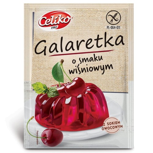 5900038002302 Galaretka o smaku wiśniowym Celiko, 75g