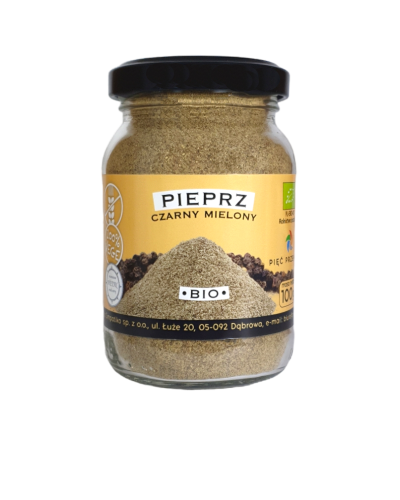 5902837811918 Pieprz czarny mielony bezglutenowy BIO 100 g - Pięć Przemian