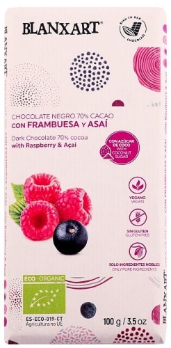 8436006830556 Czekolada gorzka 70% z malinami i acai BEZGL. BIO 100 g