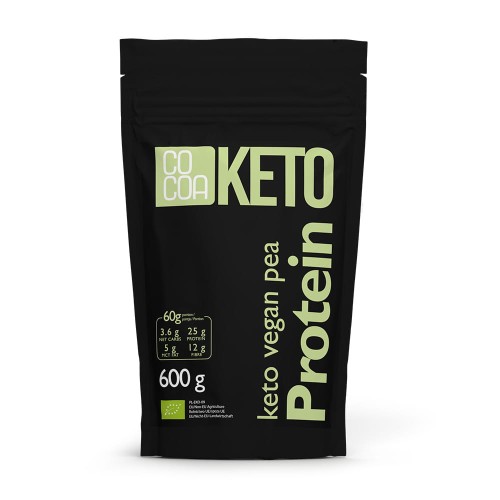 5902565215897 BIAŁKO Z GROCHU Z OLEJEM MCT KETO BIO 600 g - COCOA