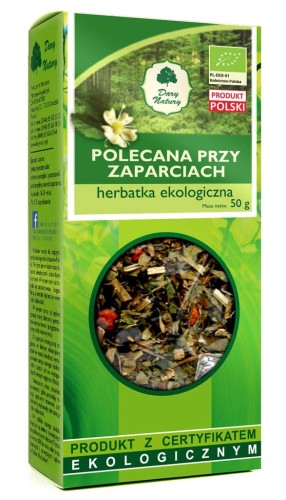 5904538033248 HERBATKA POLECANA PRZY ZAPARCIACH BIO 50 g - DARY NATURY
