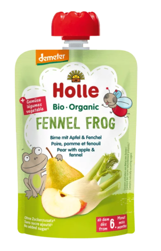 7640161877047 MUS W TUBCE KOPERKOWA ŻABA (GRUSZKA - JABŁKO - KOPER WŁOSKI) BEZ DODATKU CUKRÓW OD 6 MIESIĄCA DEMETER BIO 100 g - HOLLE