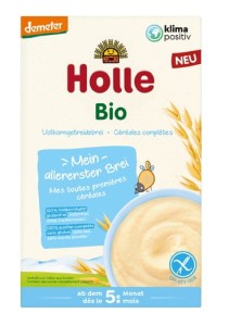 KASZKA OWSIANA PEŁNOZIARNISTA BEZ DODATKU CUKRÓW BEZGLUTENOWA OD 5 MIESIĄCA DEMETER BIO 250 g - HOLLE