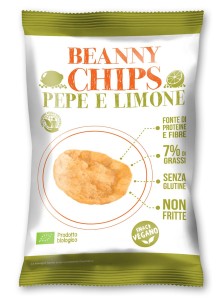 CHIPSY (CHRUPKI) Z SOCZEWICY I ZIEMNIAKÓW O SMAKU CYTRYNY Z PIEPRZEM BEZGLUTENOWE BIO 40 g - BEANNY CHIPS