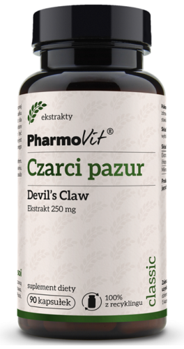 5902811236348 CZARCI PAZUR EKSTRAKT 90 KAPSUŁEK 45 g (250 mg) - PHARMOVIT (CLASSIC)